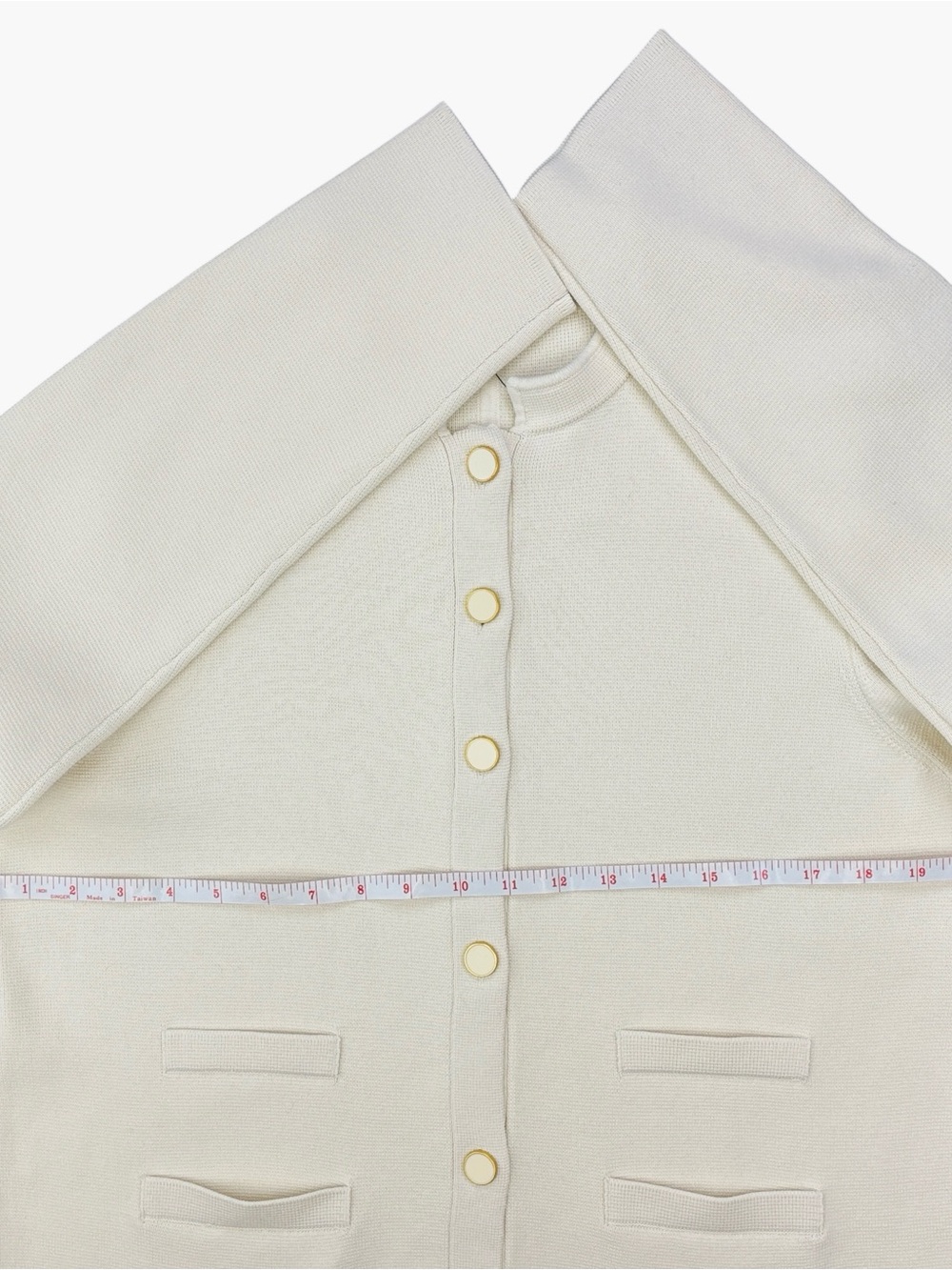 Talbots Ivory Button-Front Knit Cardigan - Picture 9 of 10